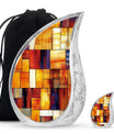 Stained Glass Cool Urn Ashes Memorial, Funeral Cremation Urn For Ashes