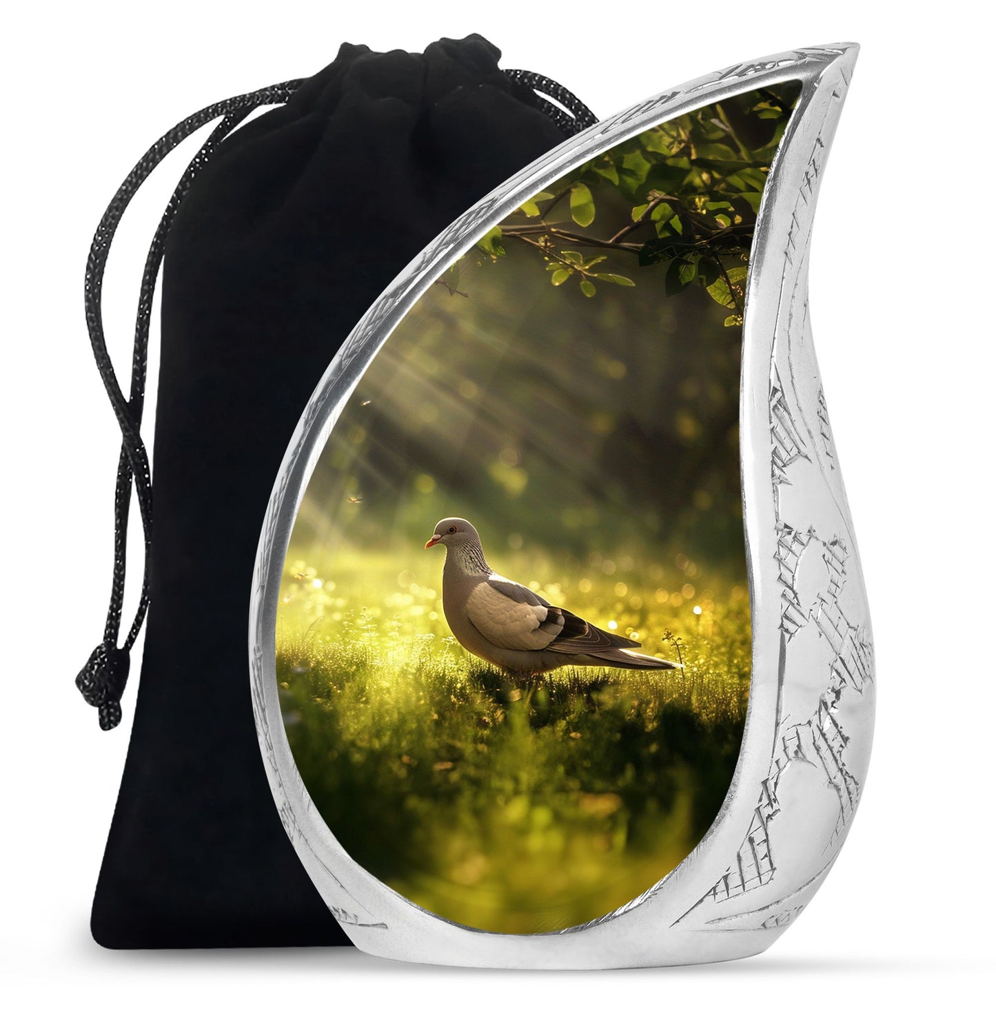 Personalized Dove Cremation Urn for Human Ashes - 3-inch, 200 cu in - Yatskia