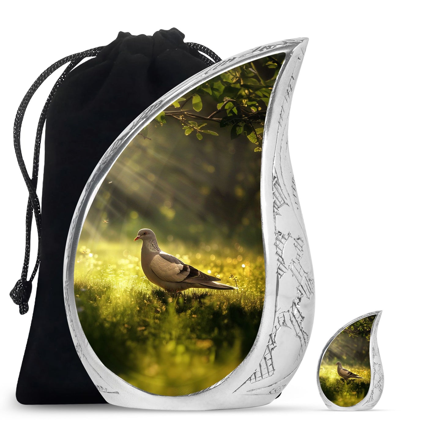 Personalized Dove Cremation Urn for Human Ashes - 3-inch, 200 cu in - Yatskia