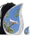White Dove Ashes keepsake Urn For Mom - Large Memorial Urns For Women