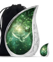Dove Large Urns For Human Ashes - Green Forest Memorial Urn for Men