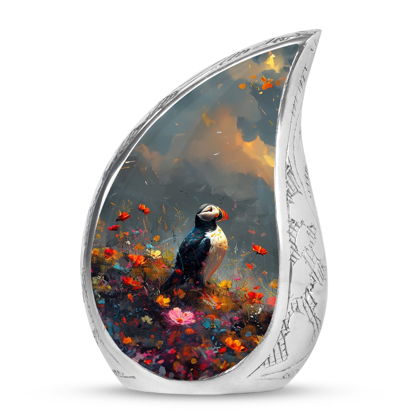 Colorful Personalized Bird Keepsake Urn for Mom - 10-inch, 200 cu in - Yatskia