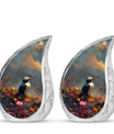 Artistic Puffin Bird Keepsake Urns - Colorful Floral Ashes Urn For Mom