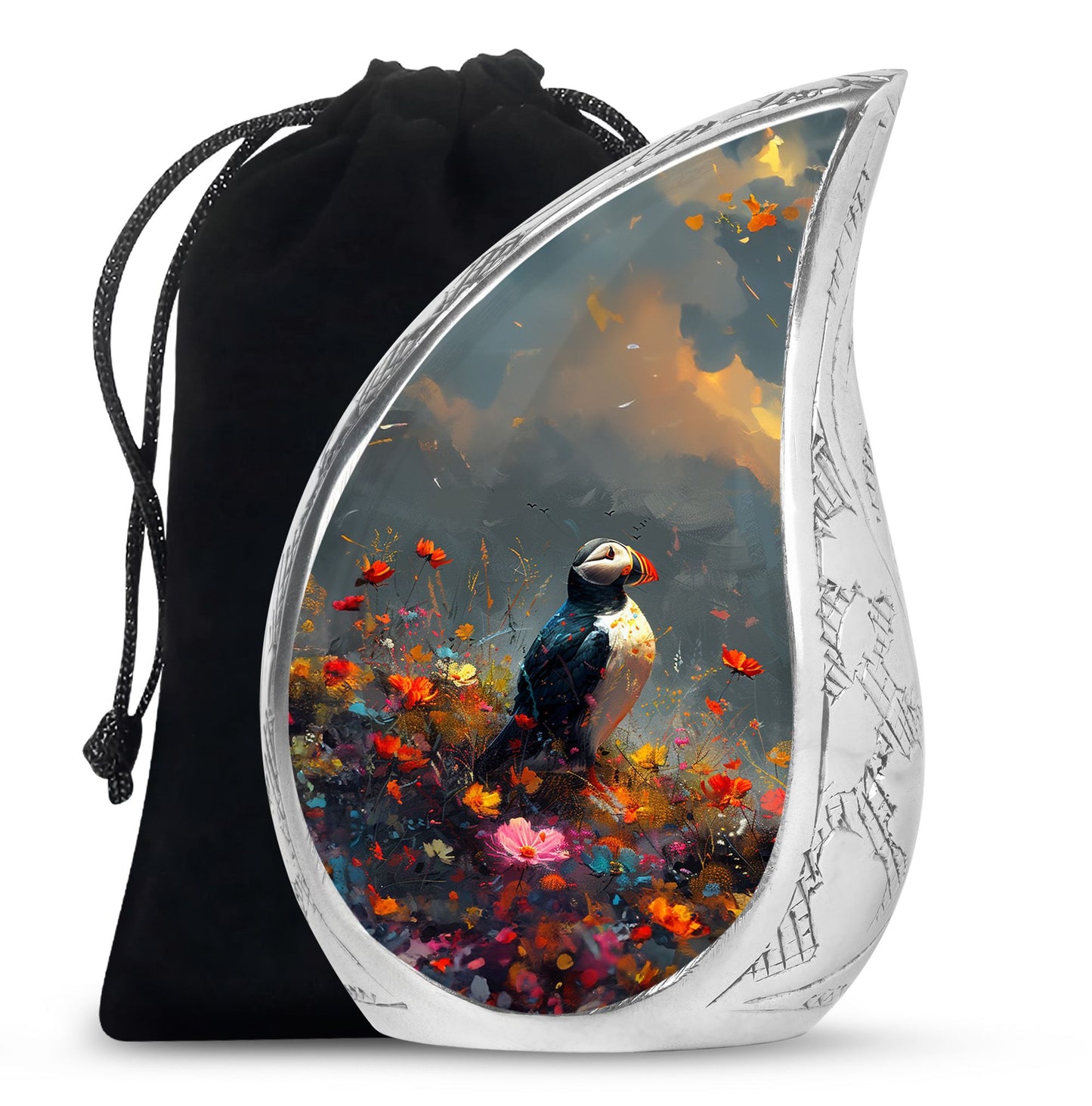 Colorful Personalized Bird Keepsake Urn for Mom - 10-inch, 200 cu in - Yatskia