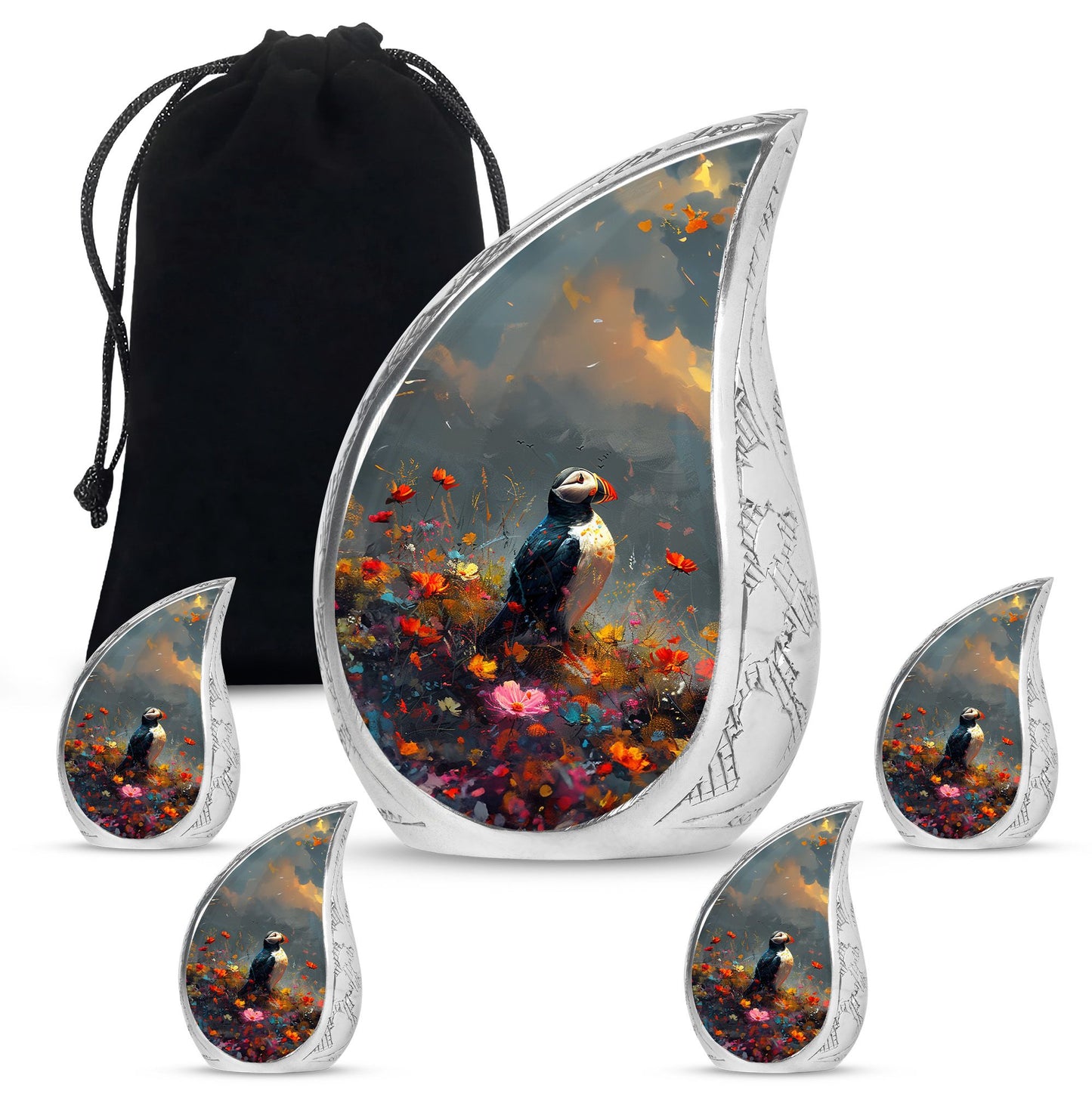 Colorful Personalized Bird Keepsake Urn for Mom - 10-inch, 200 cu in - Yatskia