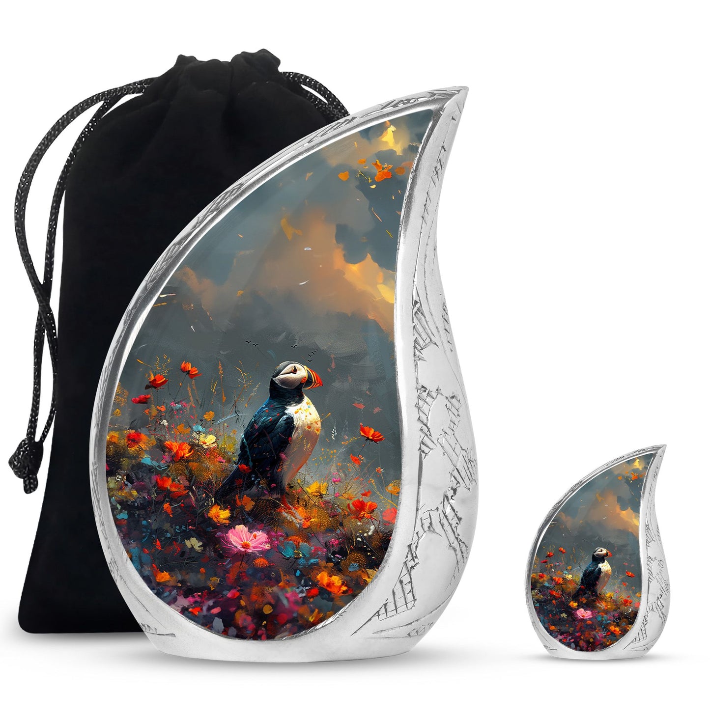 Colorful Personalized Bird Keepsake Urn for Mom - 10-inch, 200 cu in - Yatskia