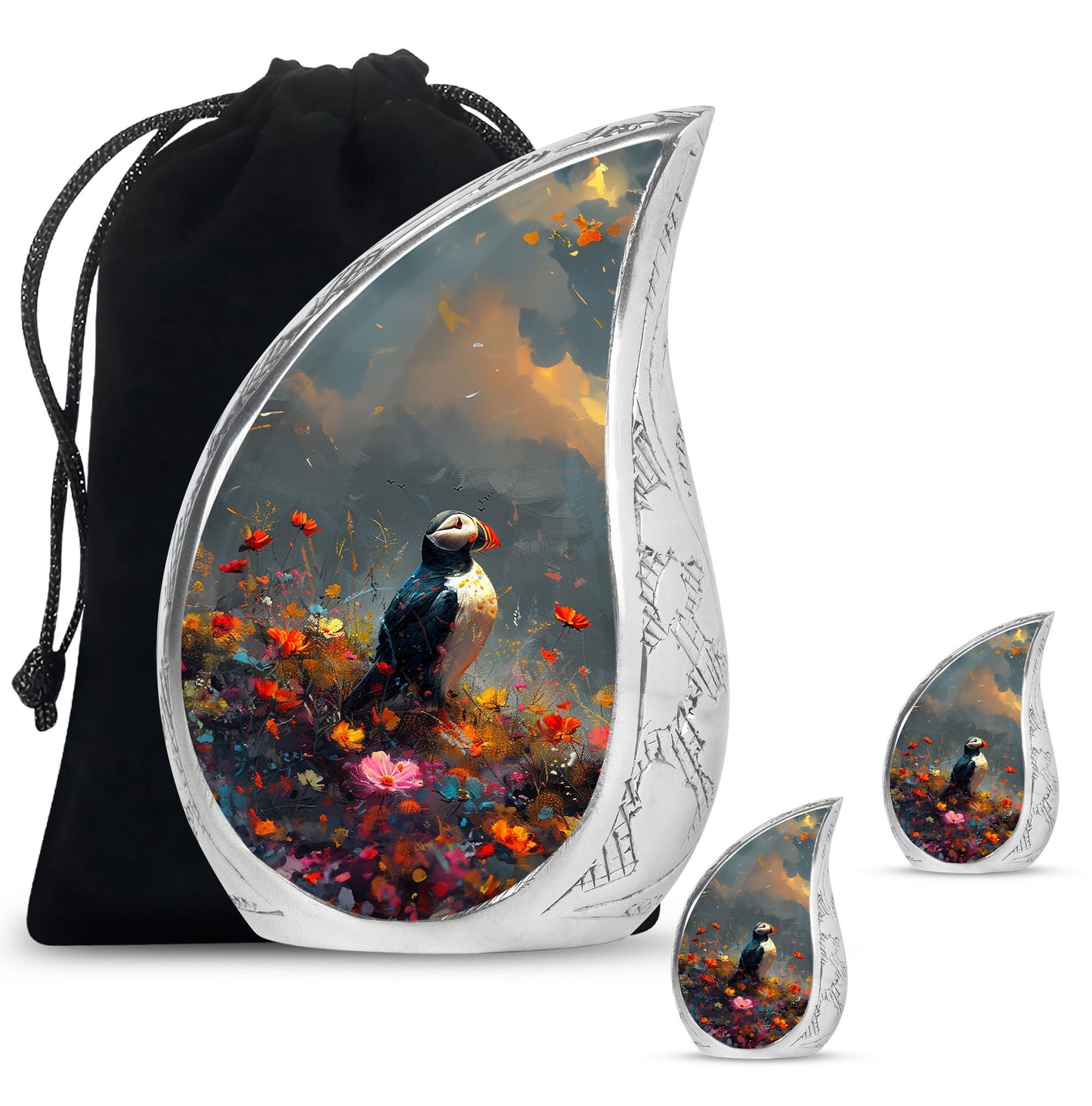 Colorful Personalized Bird Keepsake Urn for Mom - 10-inch, 200 cu in - Yatskia