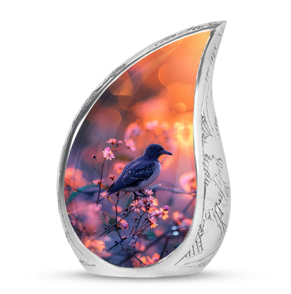 Pink Personalized Bird Cremation Urn for Human Ashes - 10-inch, 200 cu in - Yatskia