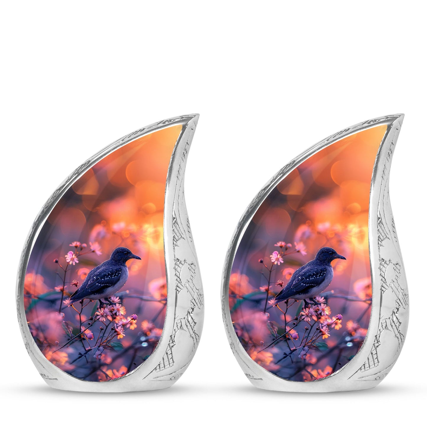 Pink Personalized Bird Cremation Urn for Human Ashes - 10-inch, 200 cu in - Yatskia