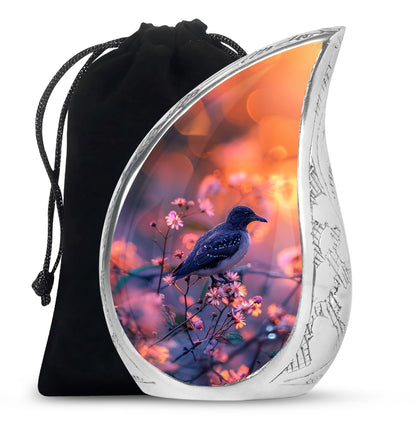 Pink Personalized Bird Cremation Urn for Human Ashes - 10-inch, 200 cu in - Yatskia