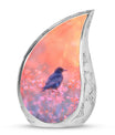 Solitary Bird Memorial Ashes Urn For Women - Pink Cremation Urn For Female