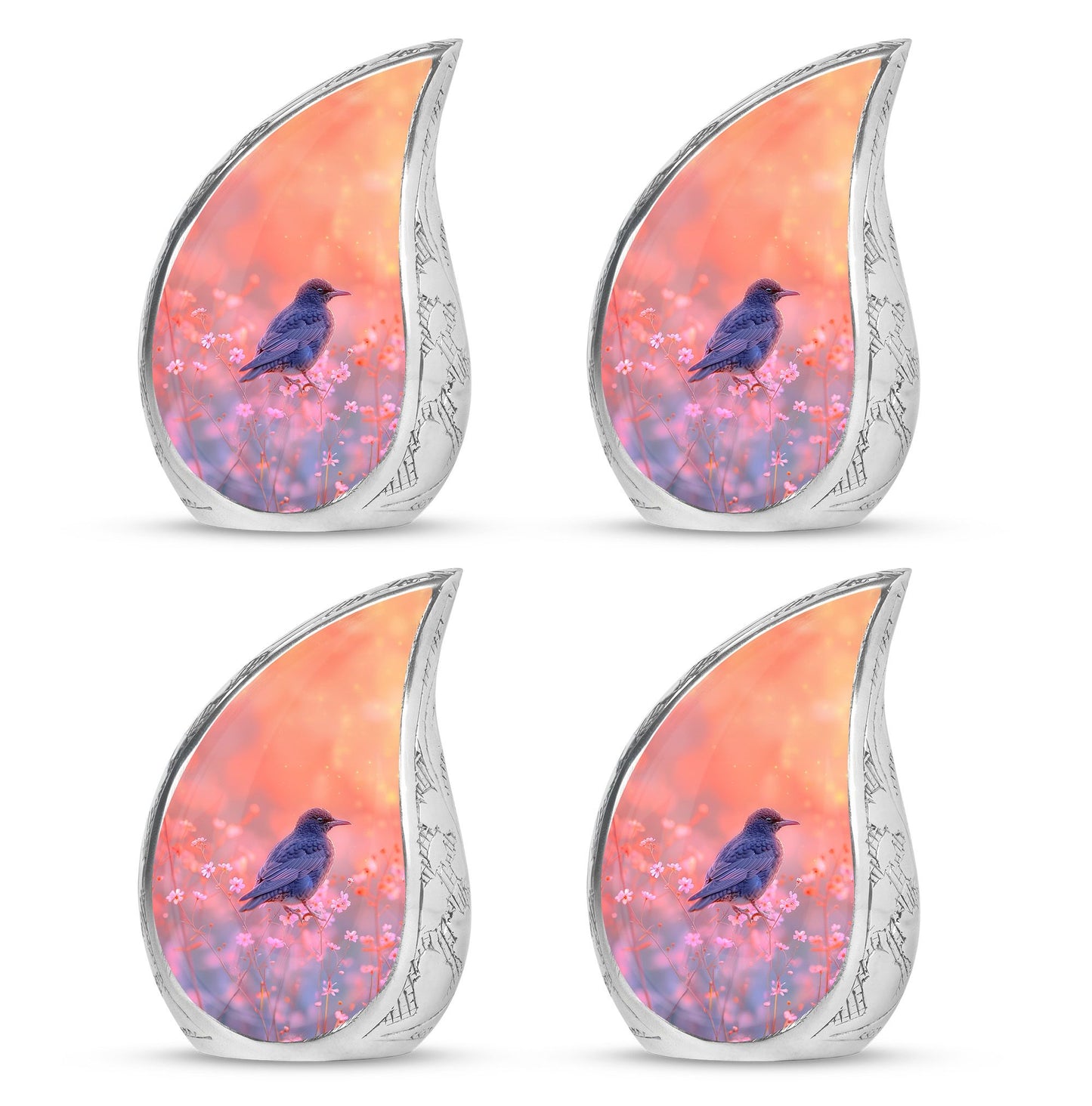 Pink Personalized Bird Cremation Urn for Women - 10-inch, 200 cu in - Yatskia