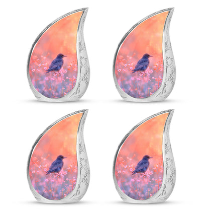 Pink Personalized Bird Cremation Urn for Women - 10-inch, 200 cu in - Yatskia