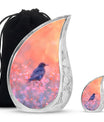 Solitary Bird Memorial Ashes Urn For Women - Pink Cremation Urn For Female