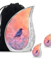 Solitary Bird Memorial Ashes Urn For Women - Pink Cremation Urn For Female