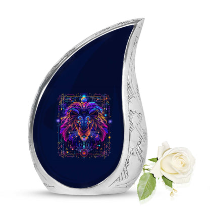 Personalized Lion Cremation Urn for Men - 10-inch, 200 cu in - Yatskia