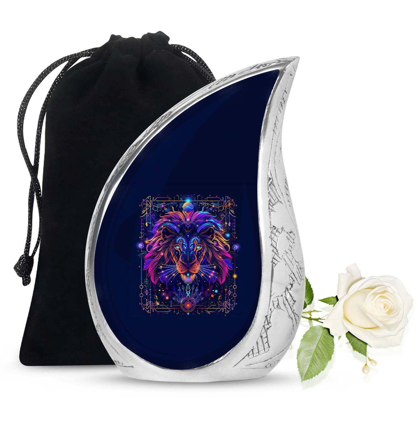 Personalized Lion Cremation Urn for Men - 10-inch, 200 cu in - Yatskia