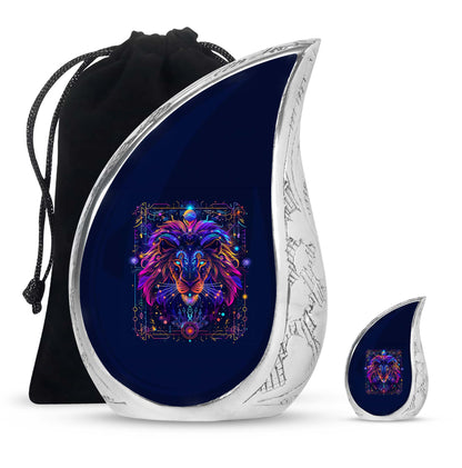 Personalized Lion Cremation Urn for Men - 10-inch, 200 cu in - Yatskia