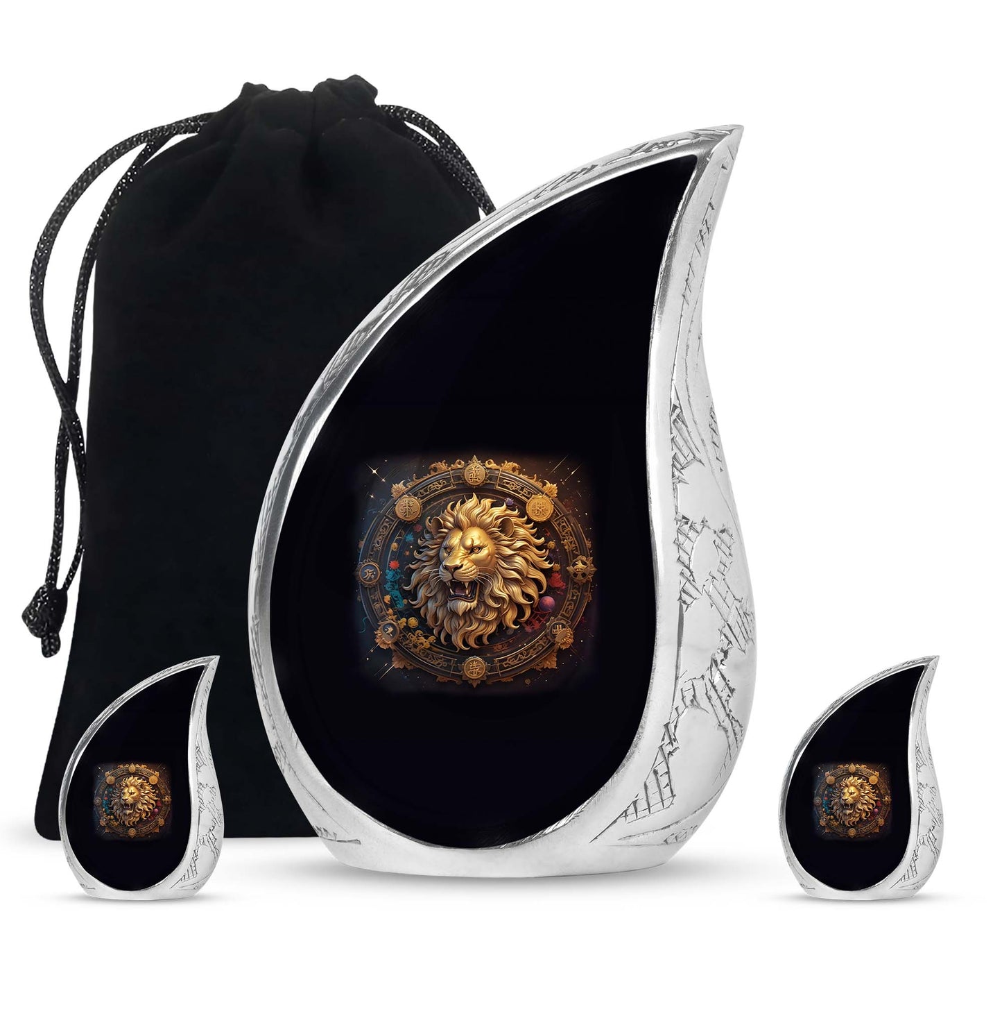Personalized Lion Cremation Urn for Men - 10-inch, 200 cu in - Yatskia
