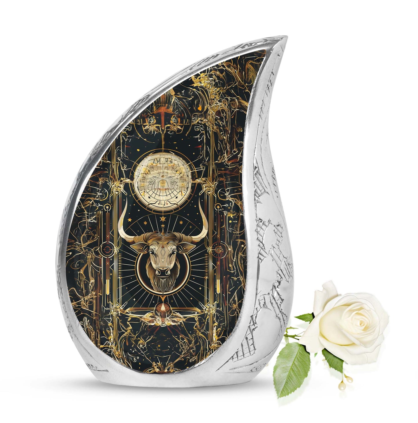Personalized Zodiac Cremation Urn for Human Ashes - 10-inch, 200 cu in - Yatskia