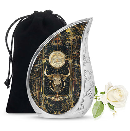 Personalized Zodiac Cremation Urn for Human Ashes - 10-inch, 200 cu in - Yatskia