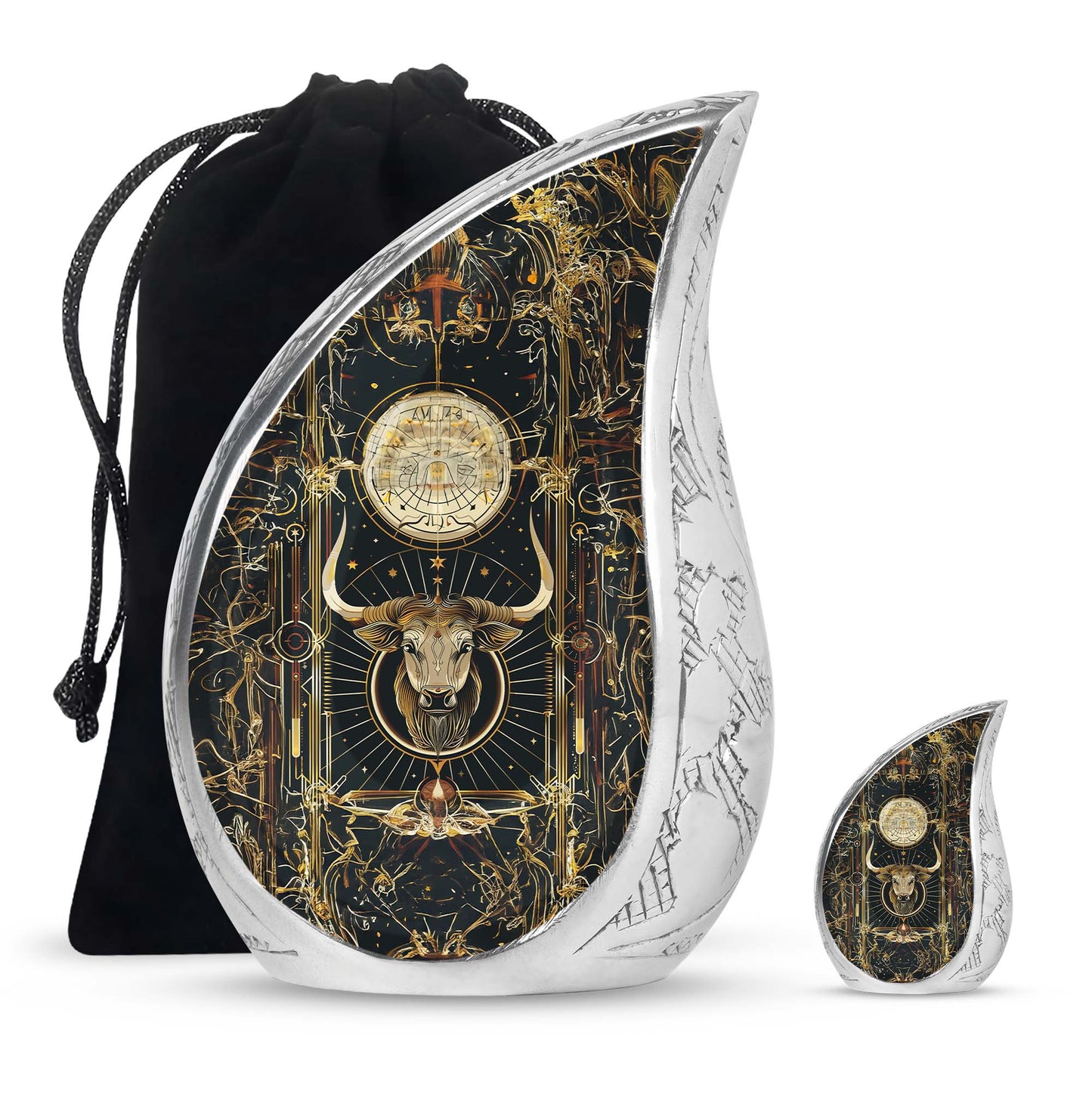 Personalized Zodiac Cremation Urn for Human Ashes - 10-inch, 200 cu in - Yatskia
