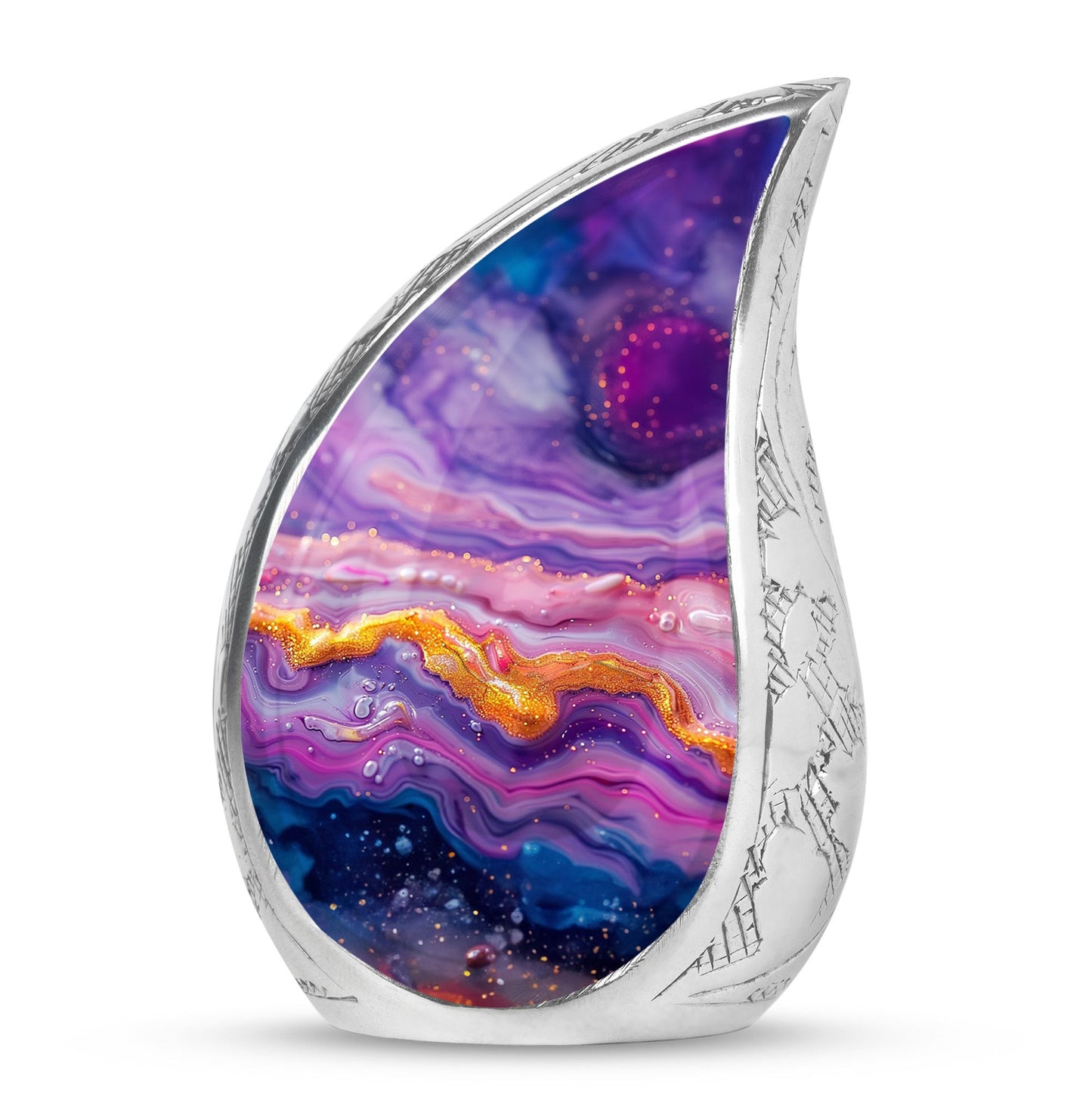 Purple Personalized Mother Cremation Urn for Mom - 10-inch, 200 cu in - Yatskia