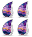 Purple Abstract Memorial Ashes Urn For Mom - Cremation Urns For Women