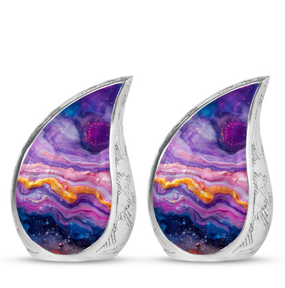 Purple Personalized Mother Cremation Urn for Mom - 10-inch, 200 cu in - Yatskia