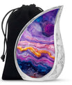 Purple Abstract Memorial Ashes Urn For Mom - Cremation Urns For Women
