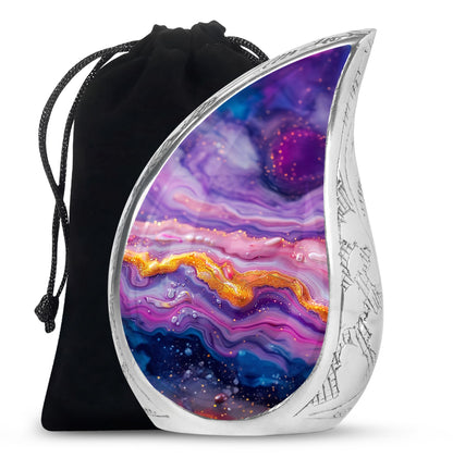 Purple Personalized Mother Cremation Urn for Mom - 10-inch, 200 cu in - Yatskia