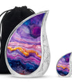 Purple Abstract Memorial Ashes Urn For Mom - Cremation Urns For Women