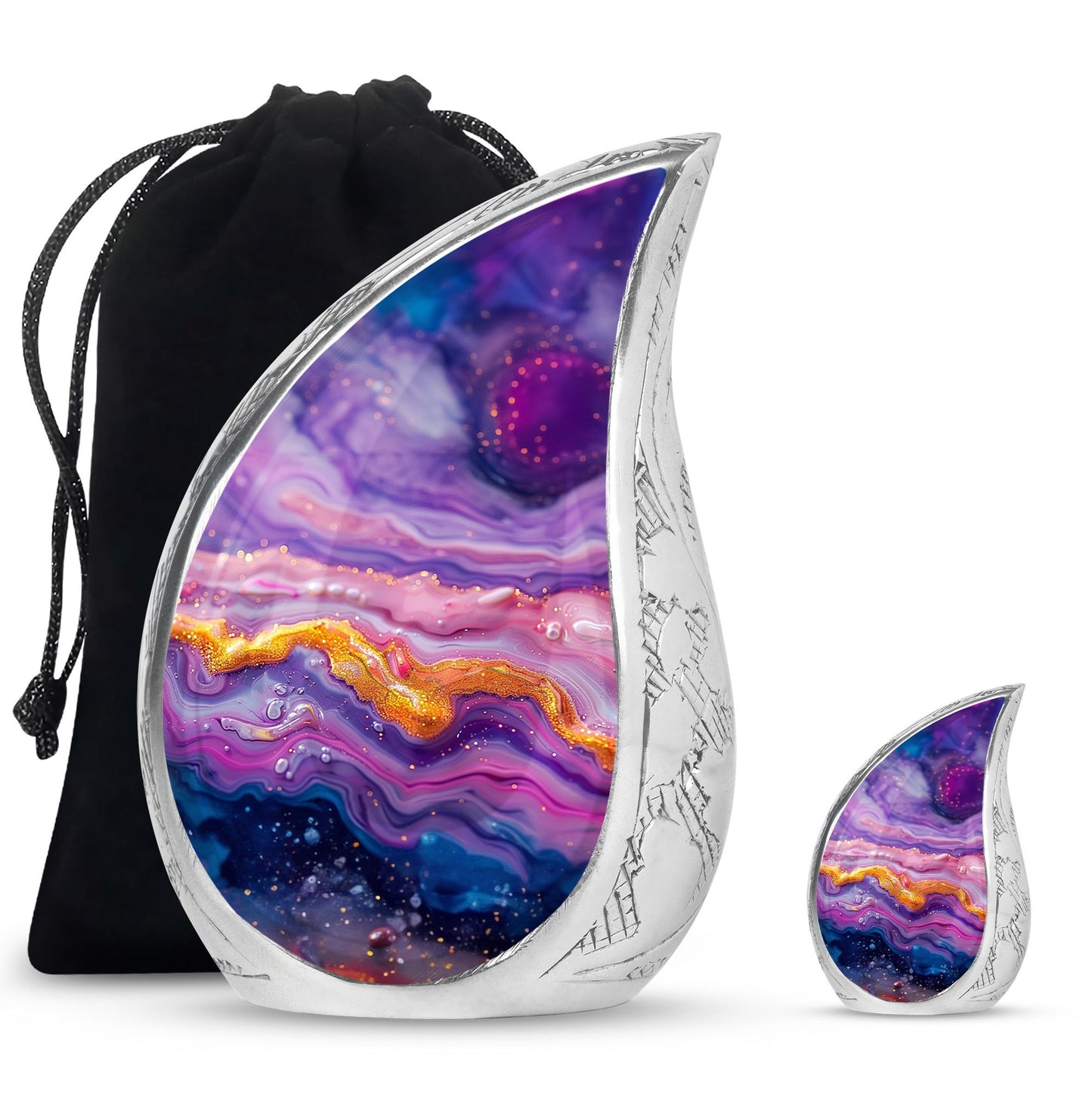 Purple Personalized Mother Cremation Urn for Mom - 10-inch, 200 cu in - Yatskia