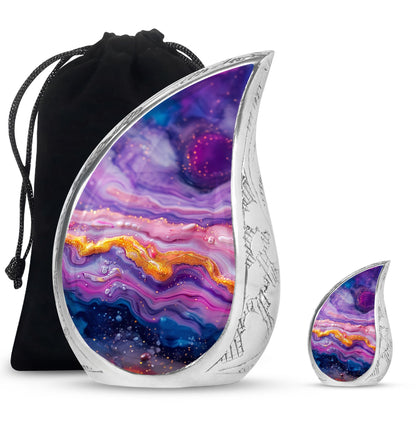 Purple Personalized Mother Cremation Urn for Mom - 10-inch, 200 cu in - Yatskia