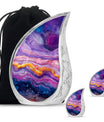 Purple Abstract Memorial Ashes Urn For Mom - Cremation Urns For Women