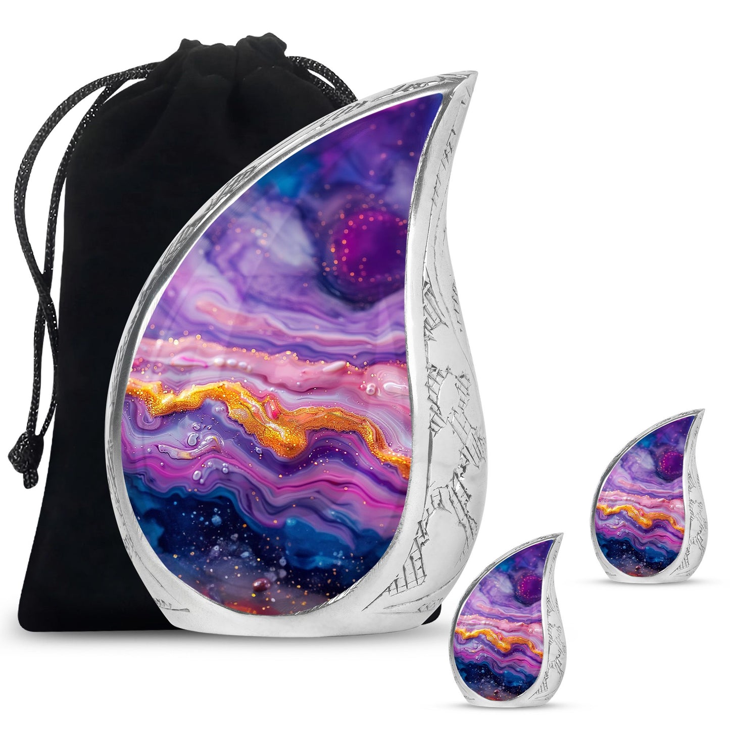 Purple Personalized Mother Cremation Urn for Mom - 10-inch, 200 cu in - Yatskia