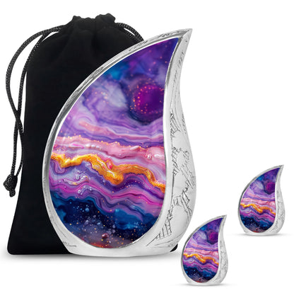 Purple Personalized Mother Cremation Urn for Mom - 10-inch, 200 cu in - Yatskia