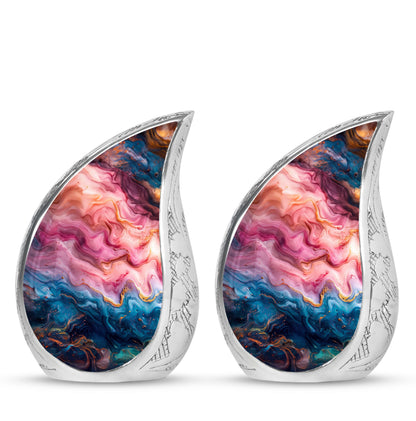 Pink Personalized Marble Cremation Urn for Adult Male - 10-inch, 200 cu in - Yatskia