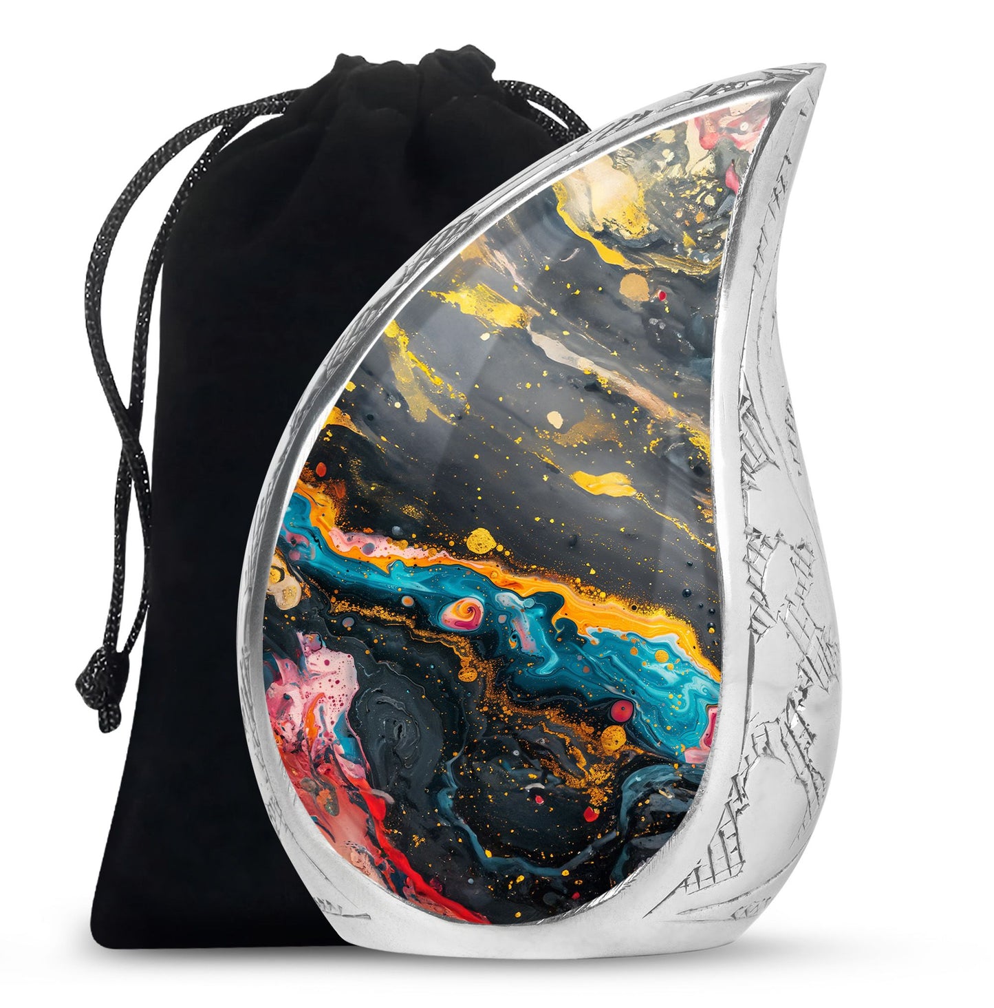 Colorful Personalized Marble Keepsake Urn for Human Ashes - 10-inch, 200 cu in - Yatskia