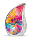Colorful Abstract Urn For Ashes Adult Male - Large Memorial Urn Keepsake