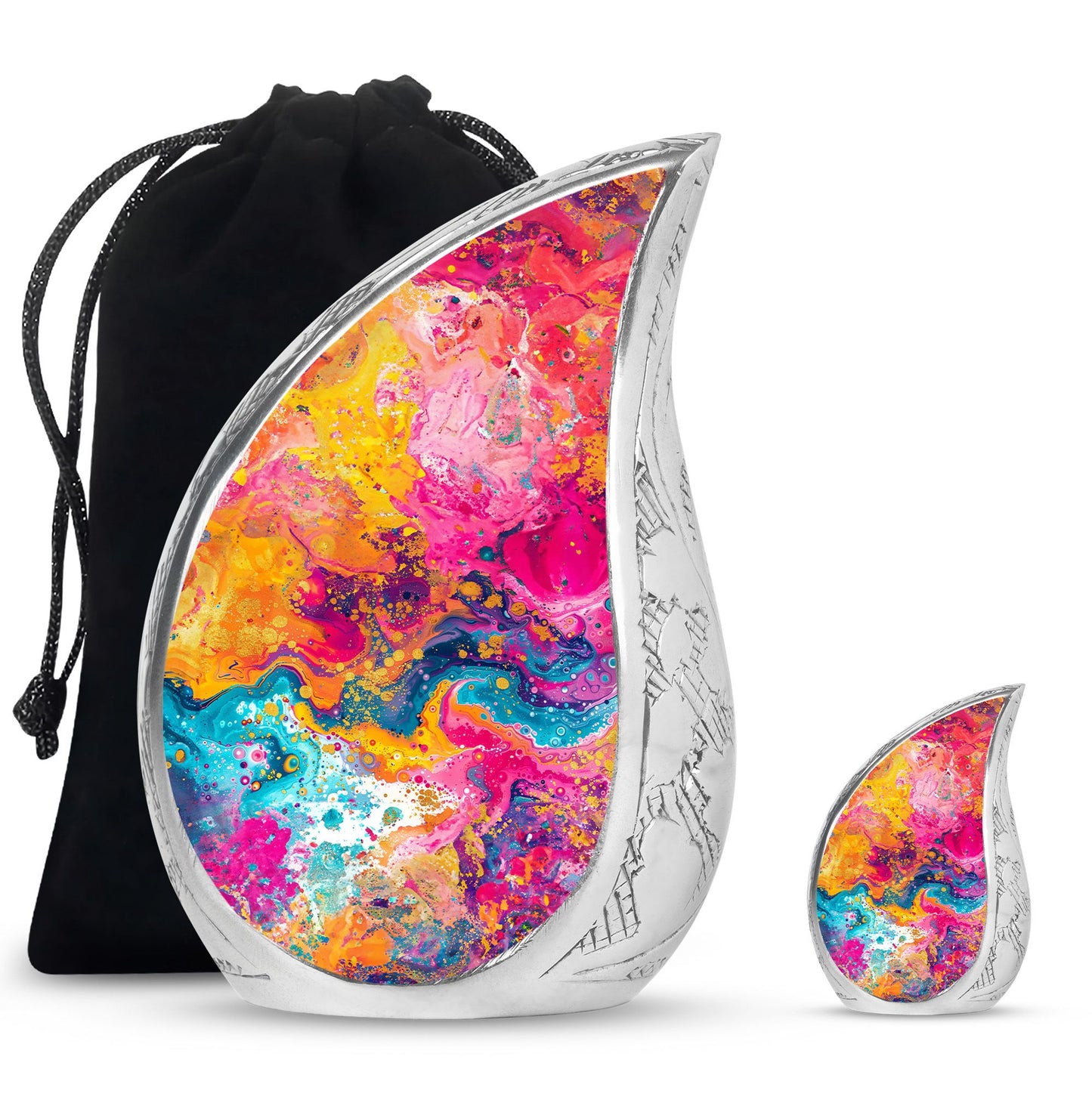 Colorful Personalized Marble Keepsake Urn for Human Ashes - 10-inch, 200 cu in - Yatskia