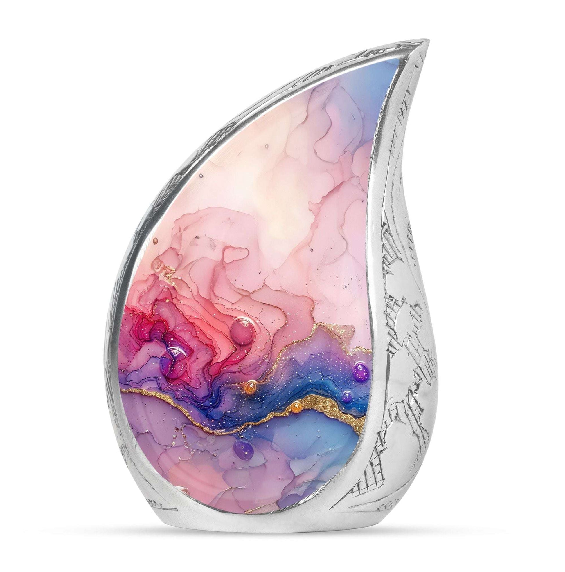 Watercolor Swirl Abstract Cremation Urn for Ashes - Pink Urn For Mom