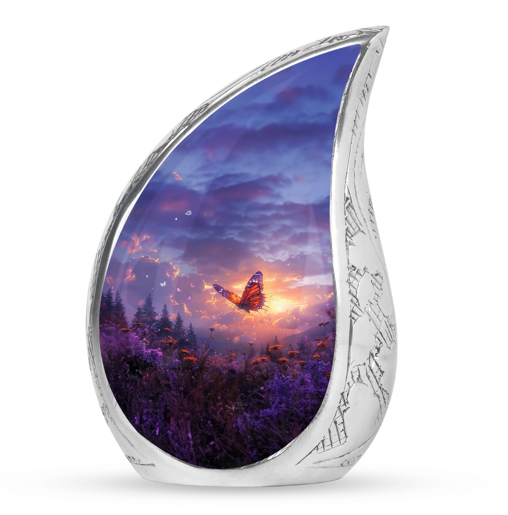 Monarch Butterfly Cremation Urn For Ashes - Purple Urns For Funeral