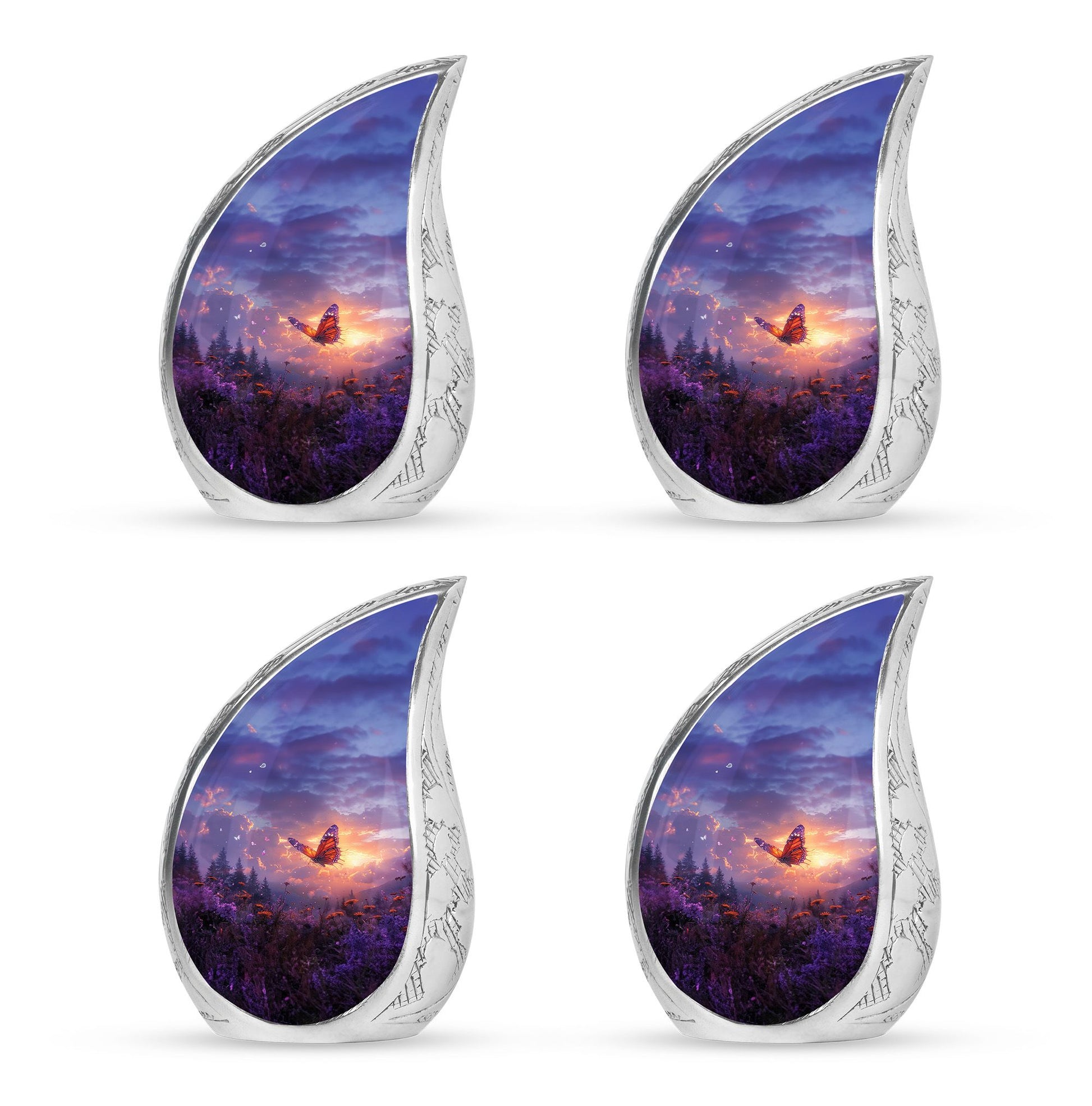 Monarch Butterfly Cremation Urn For Ashes - Purple Urns For Funeral