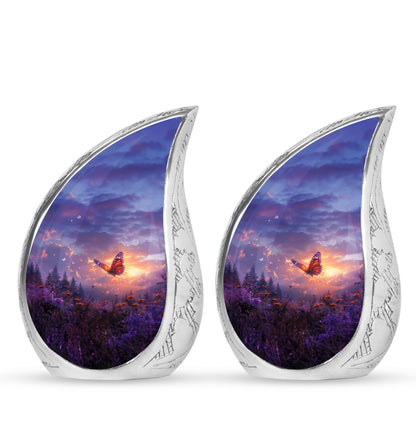 Personalized Butterfly Cremation Urn for Human Ashes - 10-inch, 200 cu in - Yatskia