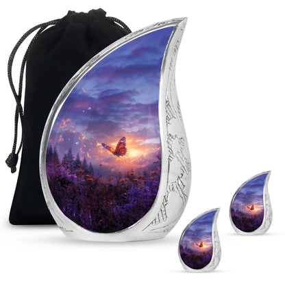 Personalized Butterfly Cremation Urn for Human Ashes - 10-inch, 200 cu in - Yatskia