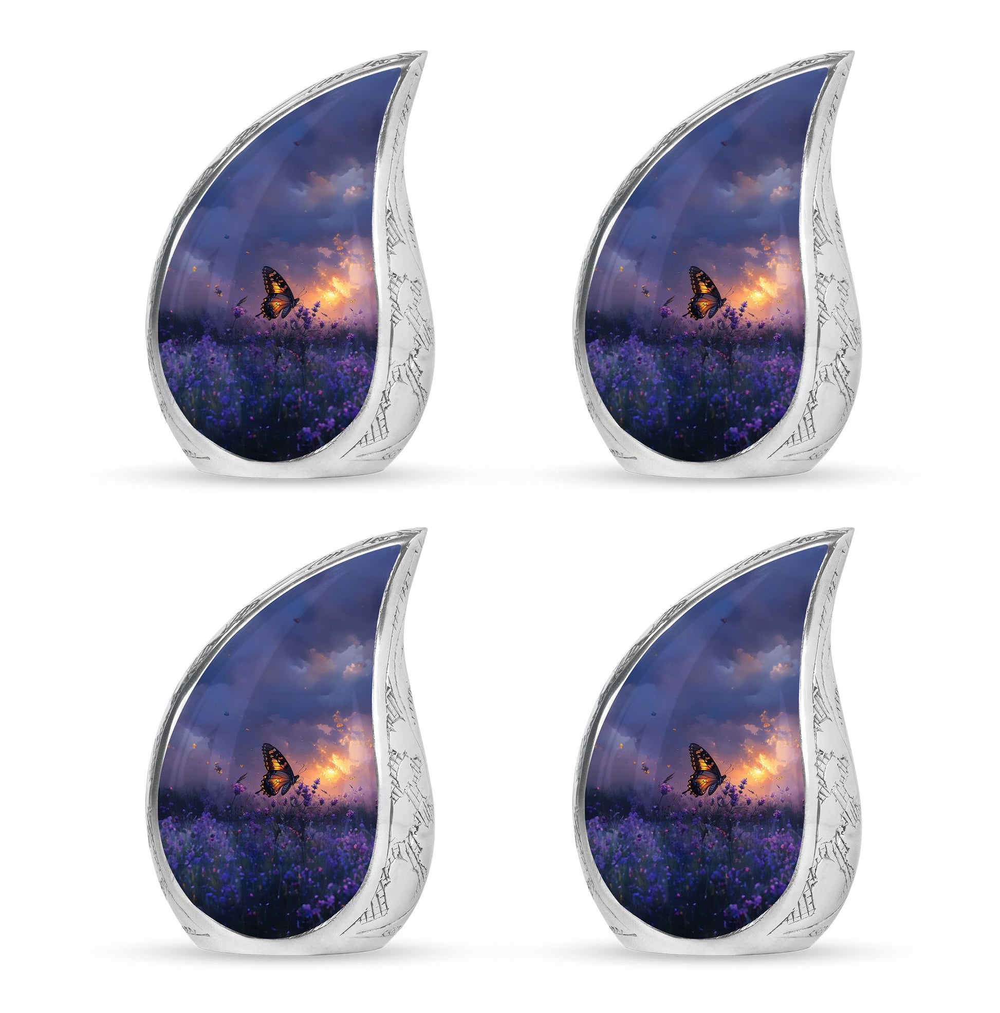 Purple Meadow Urn For Ashes - Monarch Butterfly Funeral Urn For Women