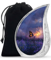Purple Meadow Urn For Ashes - Monarch Butterfly Funeral Urn For Women