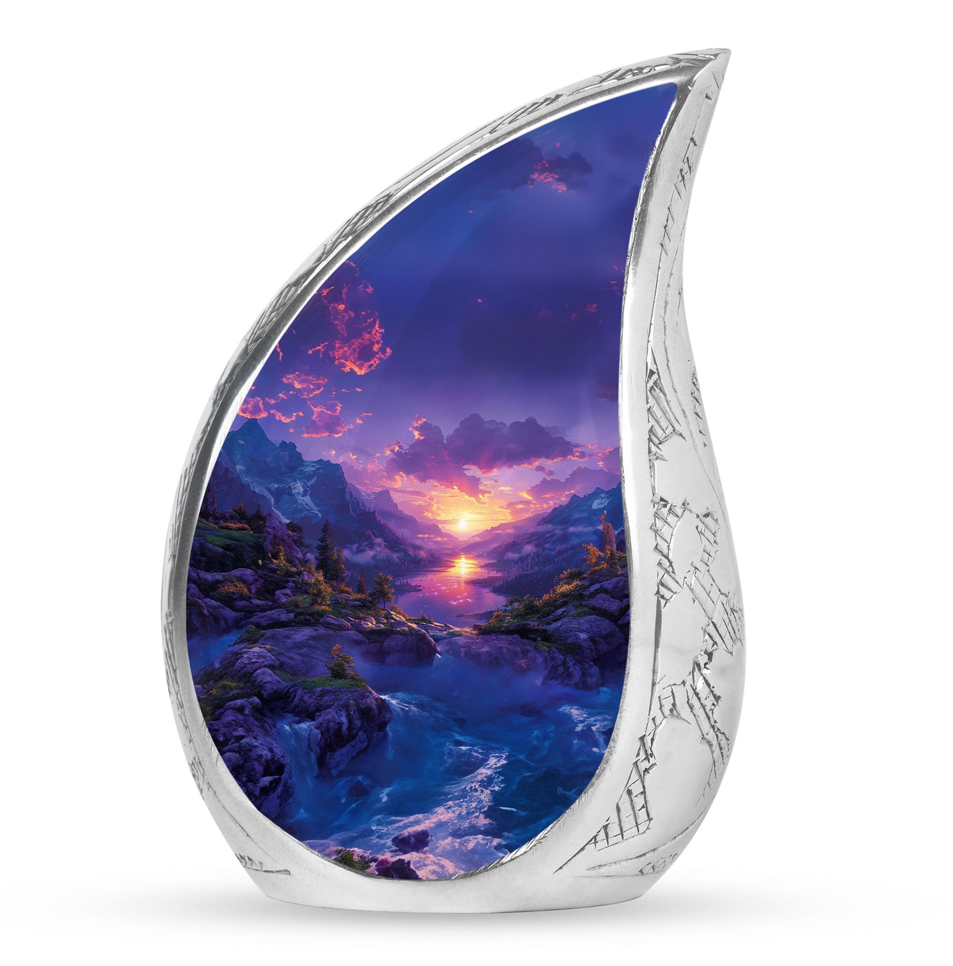 Purple Meadow Urn For Human Ashes Large - Mountain Valley Urn For Funeral