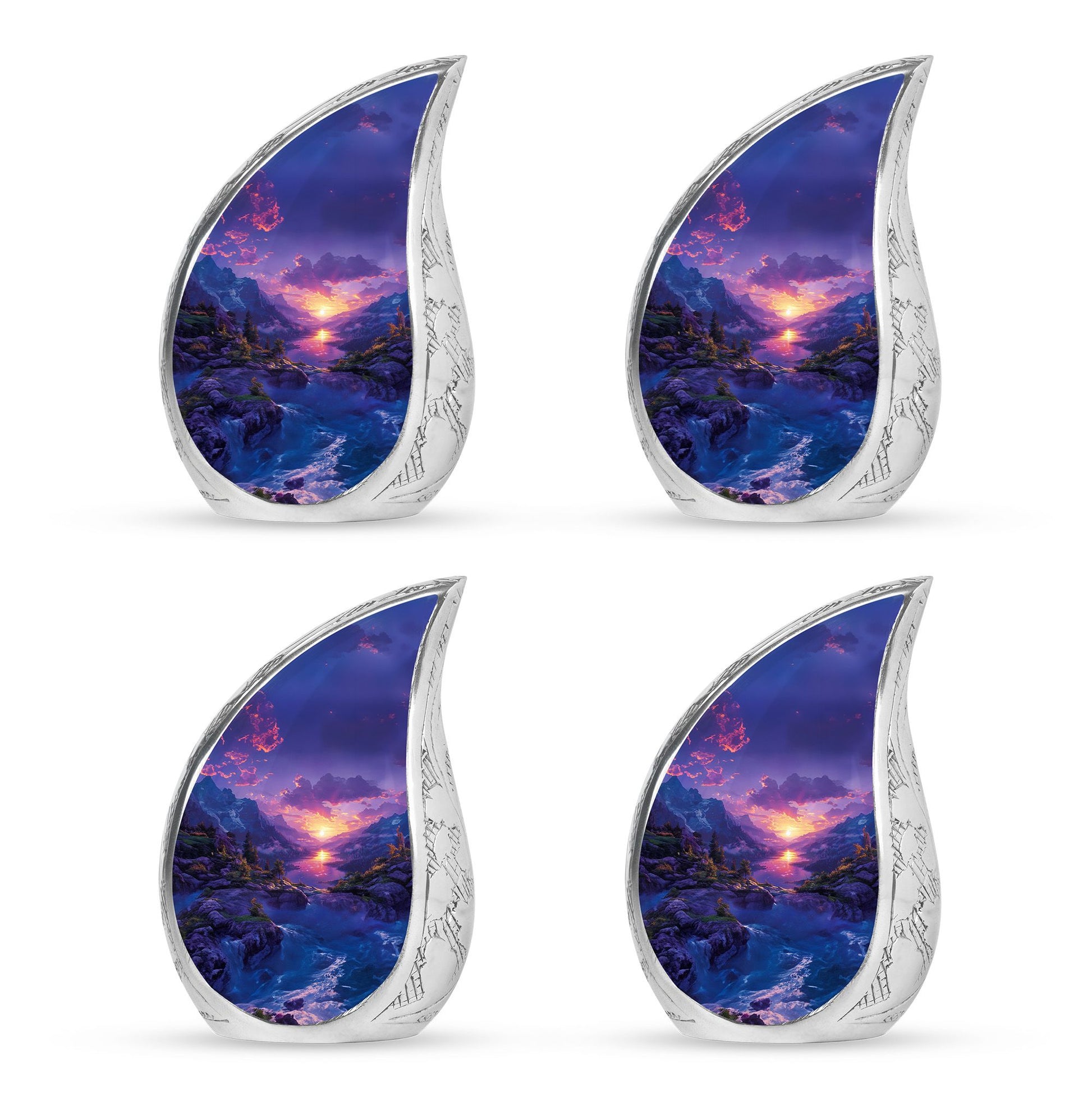 Purple Meadow Urn For Human Ashes Large - Mountain Valley Urn For Funeral